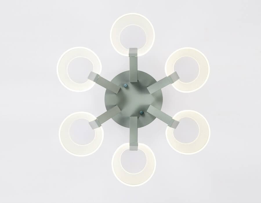 Ambrella Потолочная светодиодная люстра с пультом AK4022/6 GR/S серый/песок 72W D600*260 (ПДУ РАДИО 2.4) — миниатюра 2