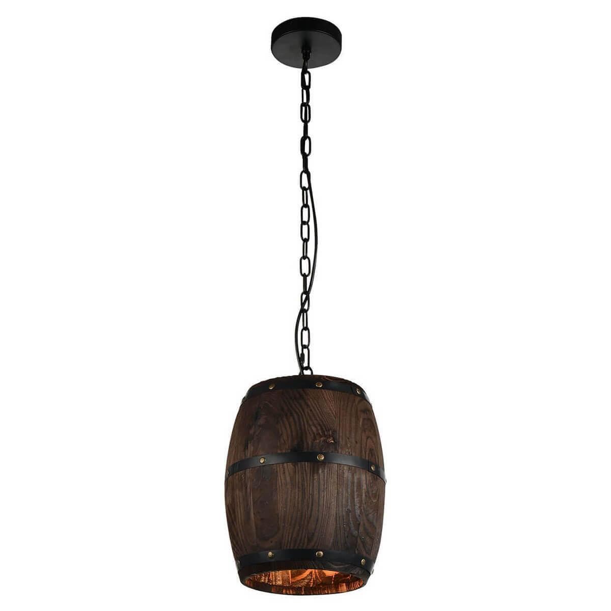 Lussole LOFT Металл Коричневый /  Дерево Подвес E27 10W GRLSP-9844 — миниатюра 1