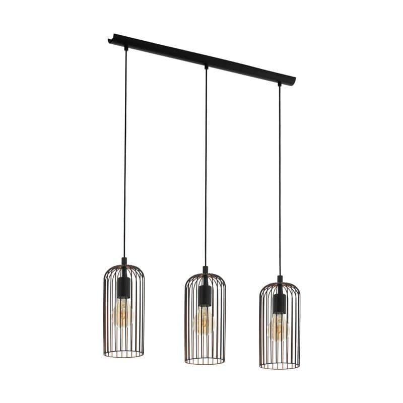 Eglo 49645 Подвес ROCCAMENA, 3х60W (E27), L730, B130, H1100, сталь, черный, медь