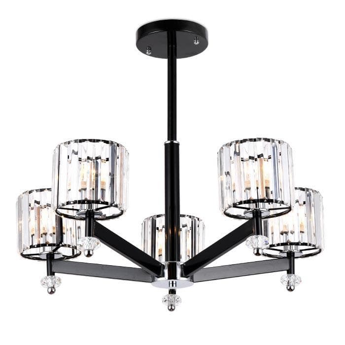 Ambrella Подвесная люстра с хрусталем TR5891/5 BK/CL черный/прозрачный E14 max 40W D630*530 — миниатюра 1