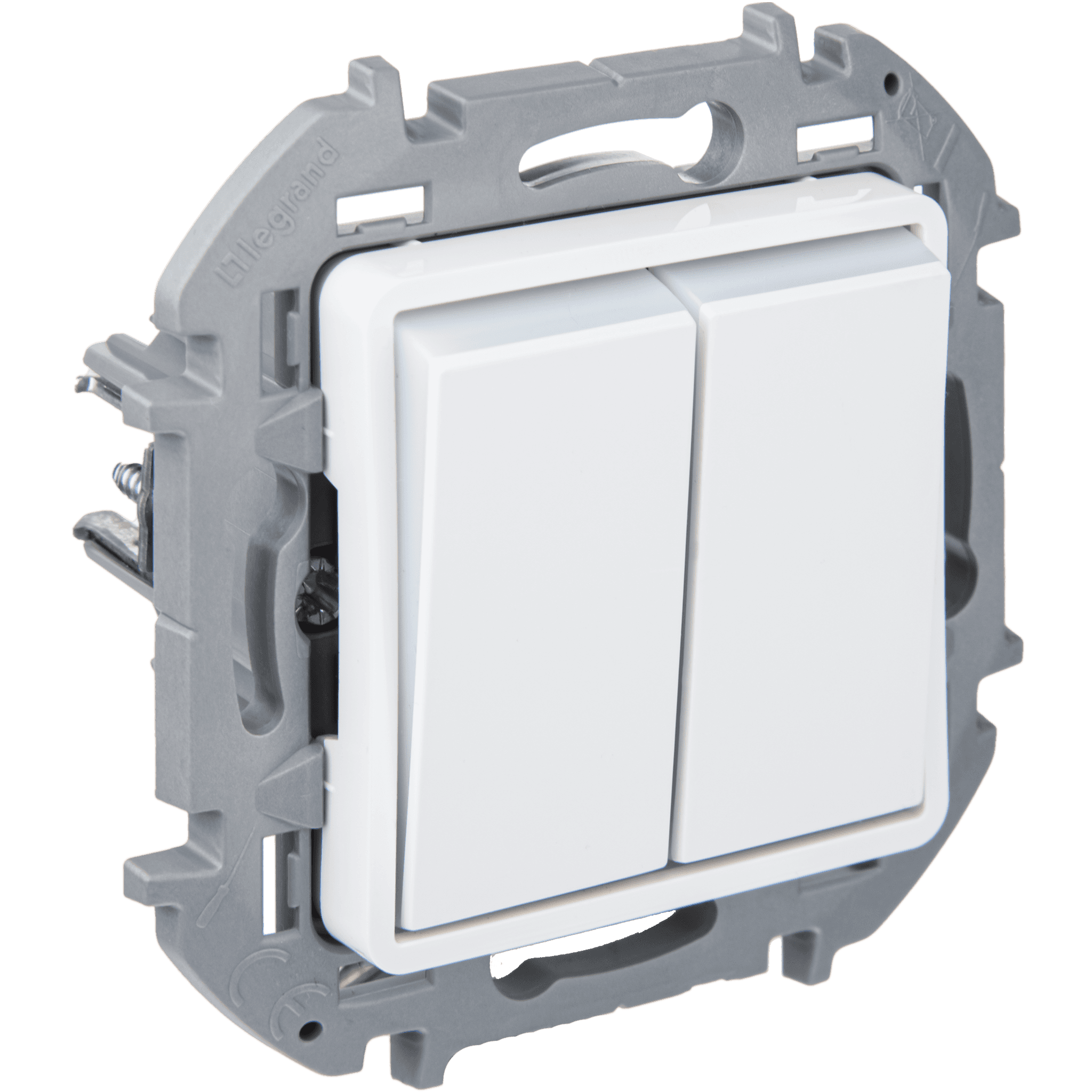 Legrand INSPIRIA Белый Переключатель двухклавишный с подсветкой 10 AX - 250 В 673665 — миниатюра 6