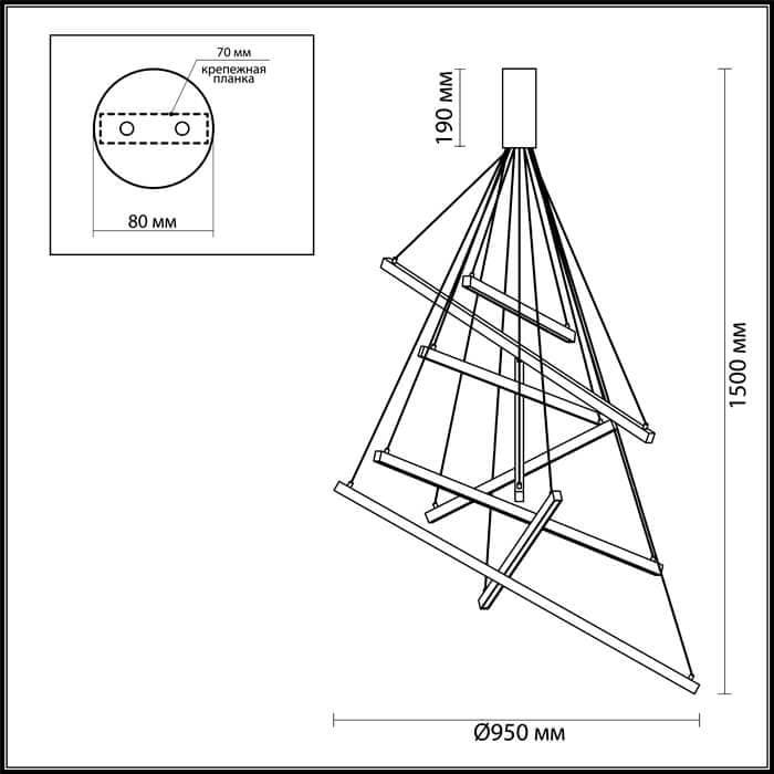 Odeon Light 3860/96L ODL19 31 золото Подвесной светильник LED 96W 5190Лм 3000К 220V COMETA — миниатюра 3
