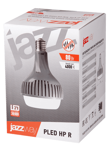 Jazzway Лампа PLED-HP R190 80W E40 4000K GR 230V/50Hz .5005747 — миниатюра 2