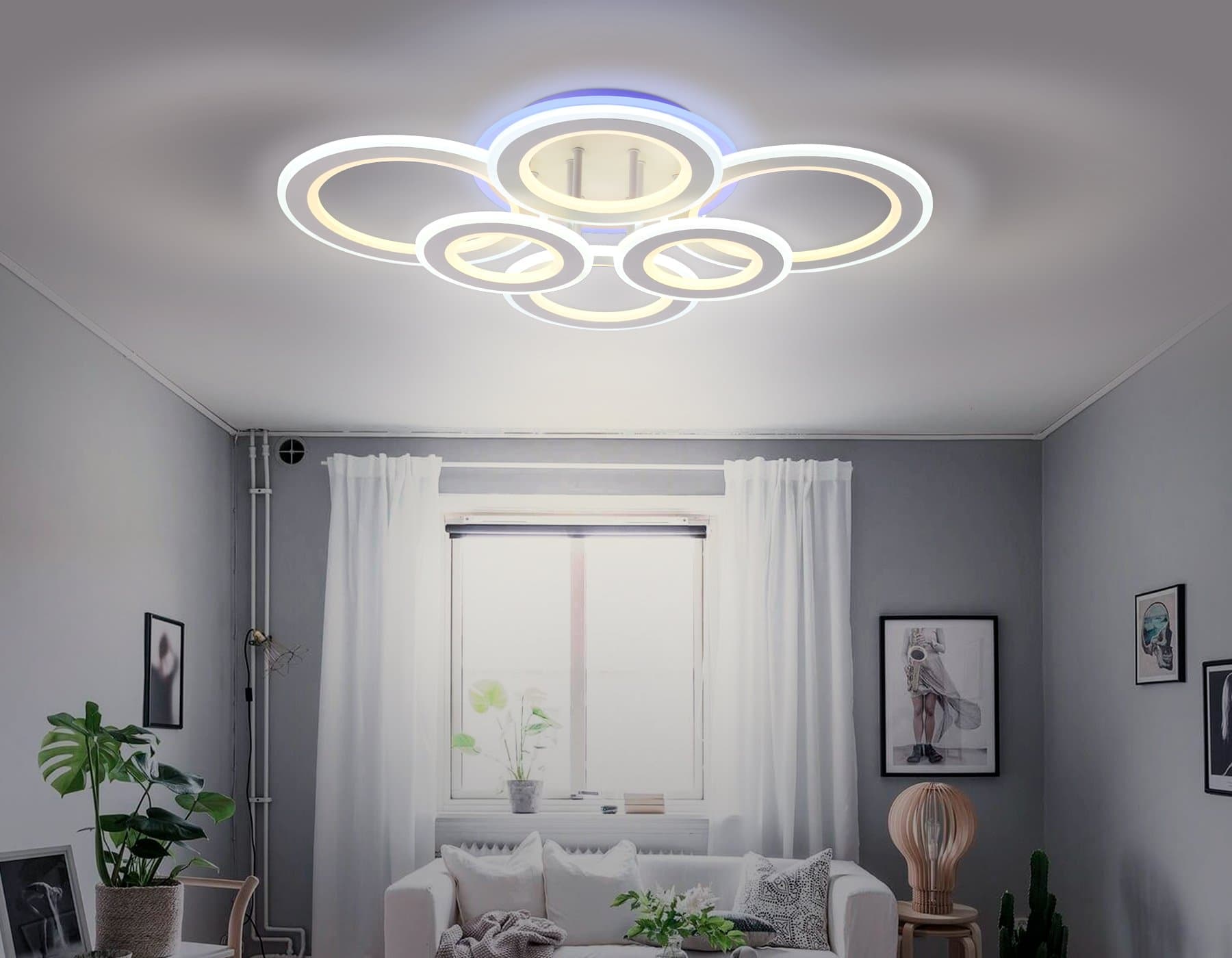 Ambrella Потолочный светодиодный светильник с пультом FA8808 WH белый 198W 700*540*150 (ПДУ РАДИО 2.4) — миниатюра 5