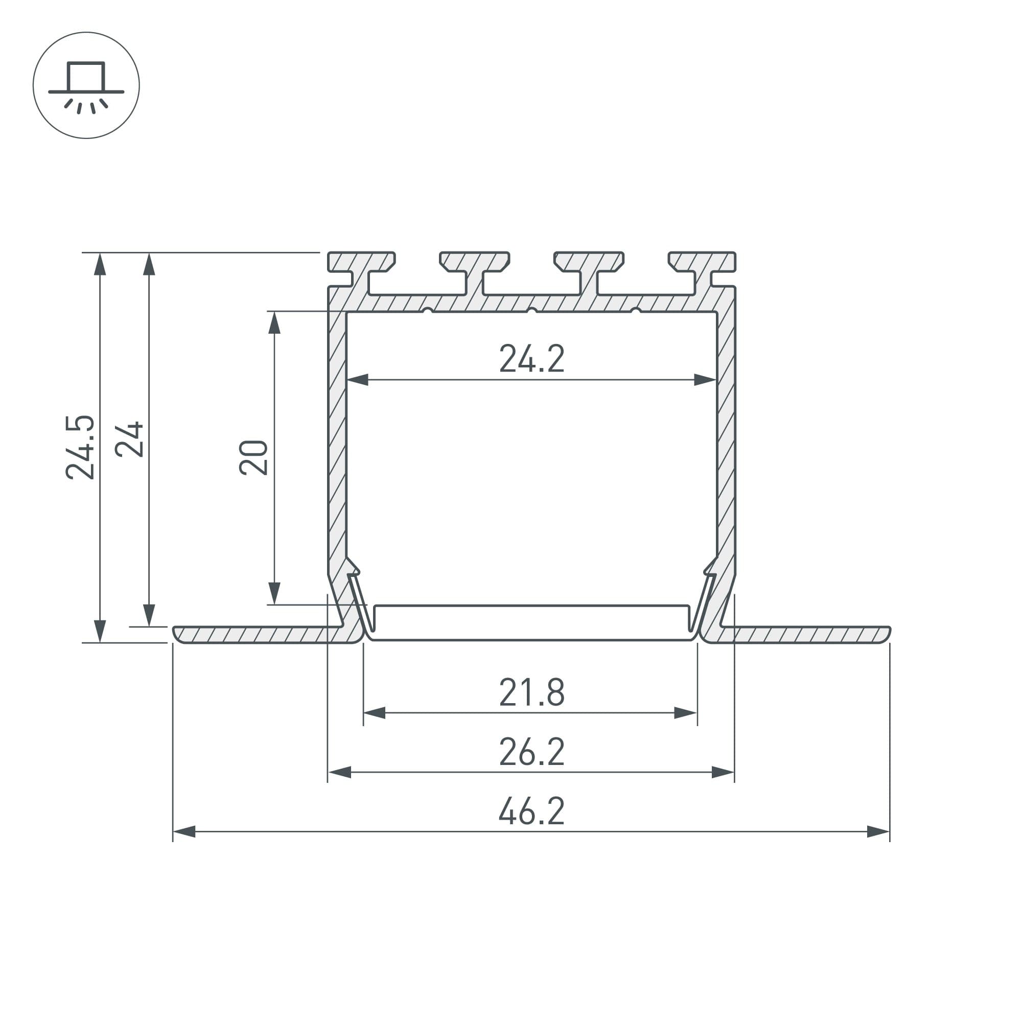 Arlight Профиль PLS-LOCK-H25-FM-2000 WHITE (Алюминий) 033134 — миниатюра 2