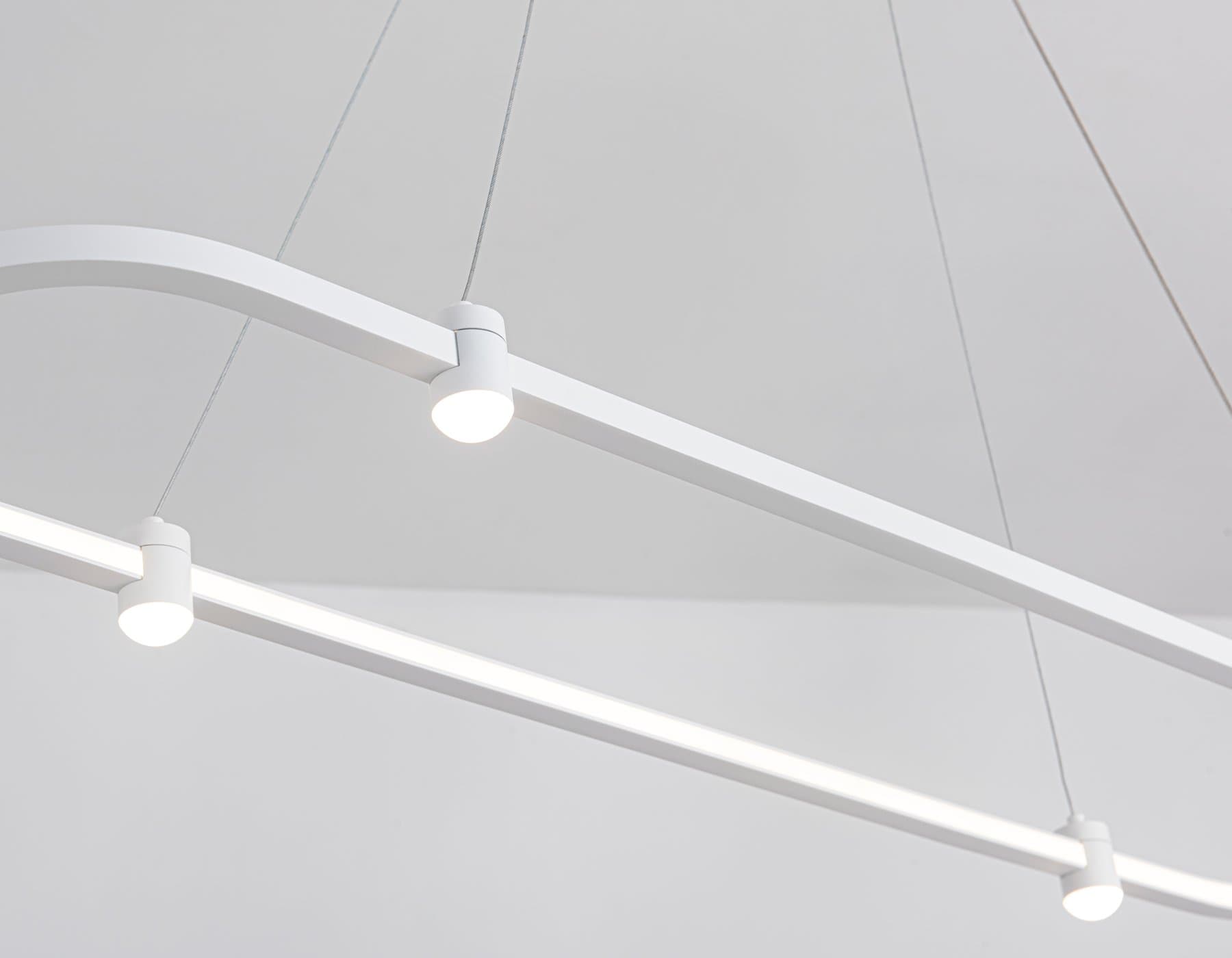 Ambrella Светильник подвесной светодиодный FL5588/1+4 WH белый 30W 3000K/4200K/6400K 1000*200*1300 (без ПДУ) — миниатюра 7