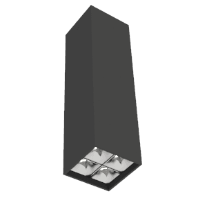 Varton Светодиодный светильник DL-Box Reflect Multi 2x2 накладной 14 Вт 3000 К 80х80х300 мм RAL9005 черный муар 35°x75° V1-R0-90255-20L23-2001430