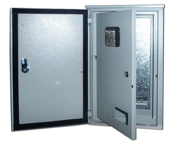 Dekraft Корпус металлический двухдверный 520х310х150 3-фазн. 12 мод. IP54 ЩРУН-3/9 — миниатюра 2