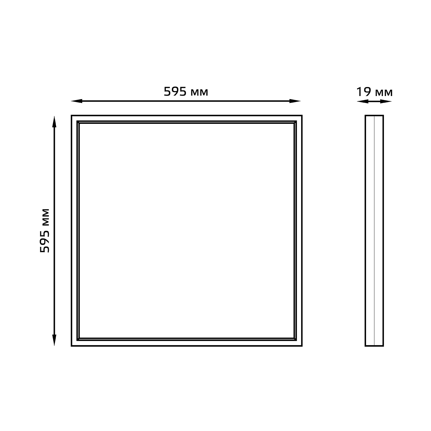 Gauss Светильник офисный 36W 2760lm 6500K IP20 595*595*19мм матовый LED 842123340 — миниатюра 5