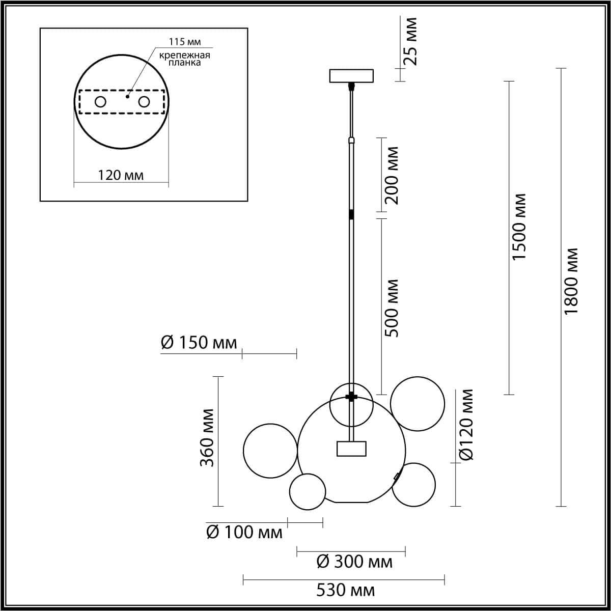 Odeon Light 4802/12LB L-VISION ODL21 11 хром/прозрачный Подвес LED 12W 4000K BUBBLES — миниатюра 3