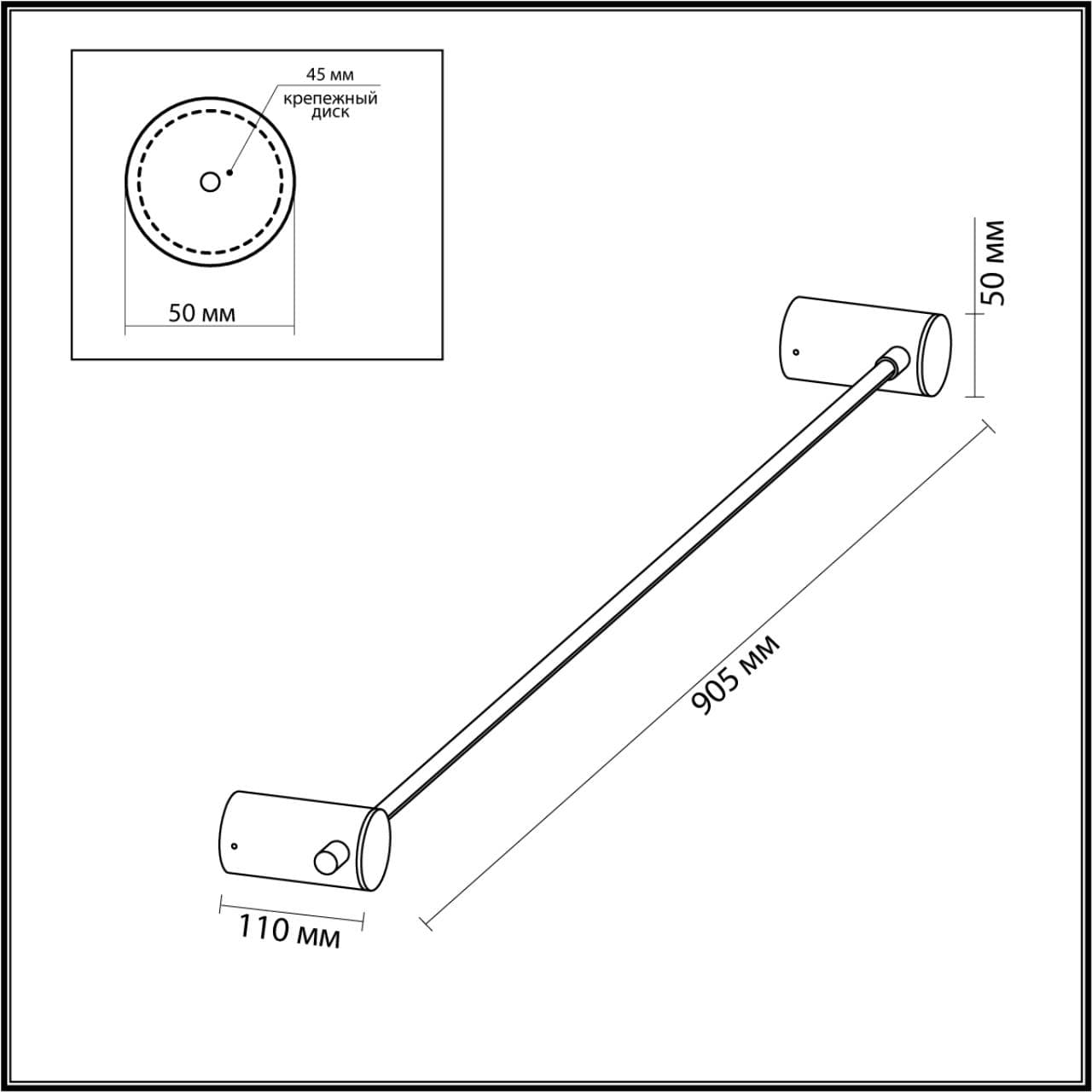 Odeon Light 4395/8WL HIGHTECH ODL23 129 черный/металл Настенный св-к IP20 LED 8W 320Лм 3000K DALIA — миниатюра 2