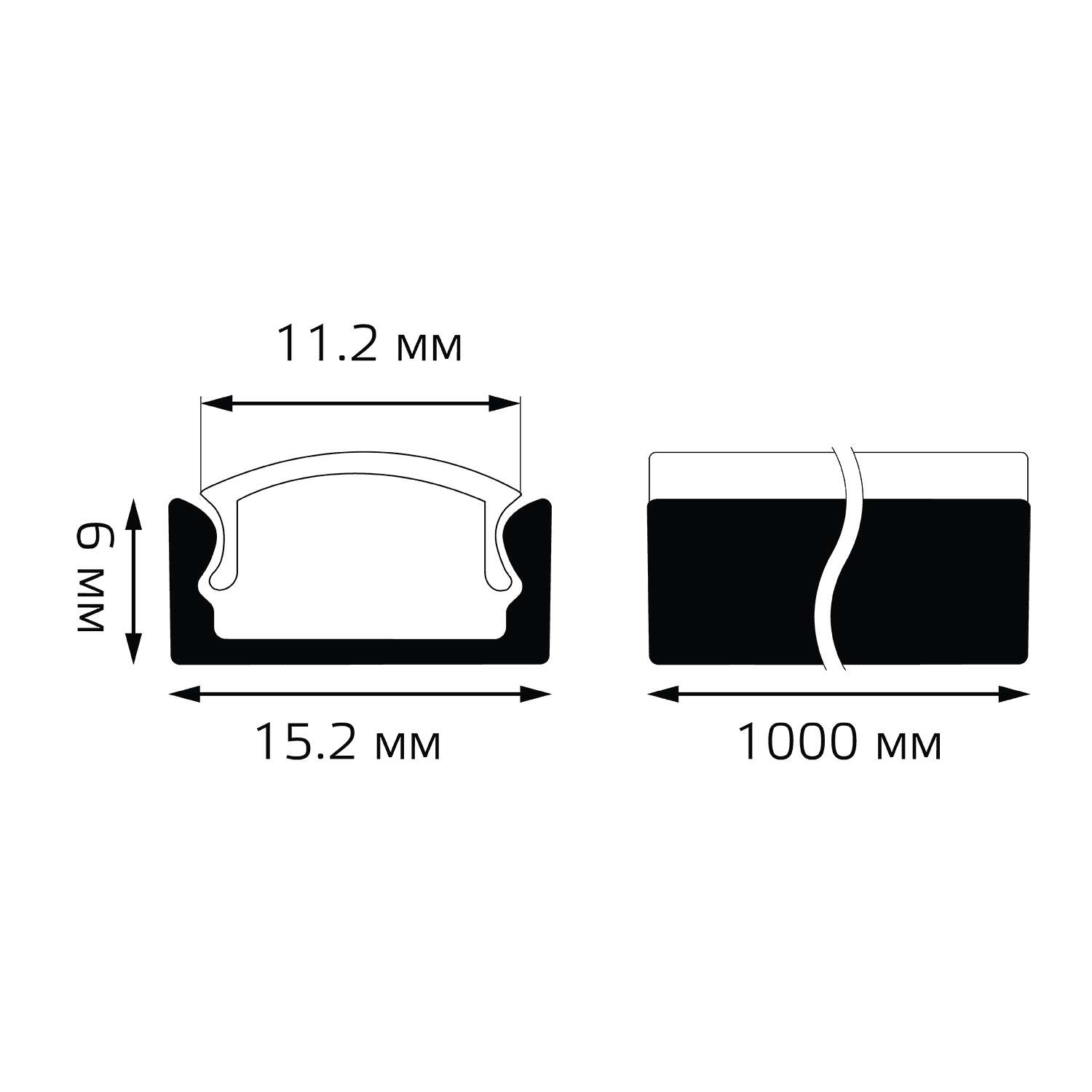 Gauss Профиль для ленты LED прямой - 1m BT410 — миниатюра 2