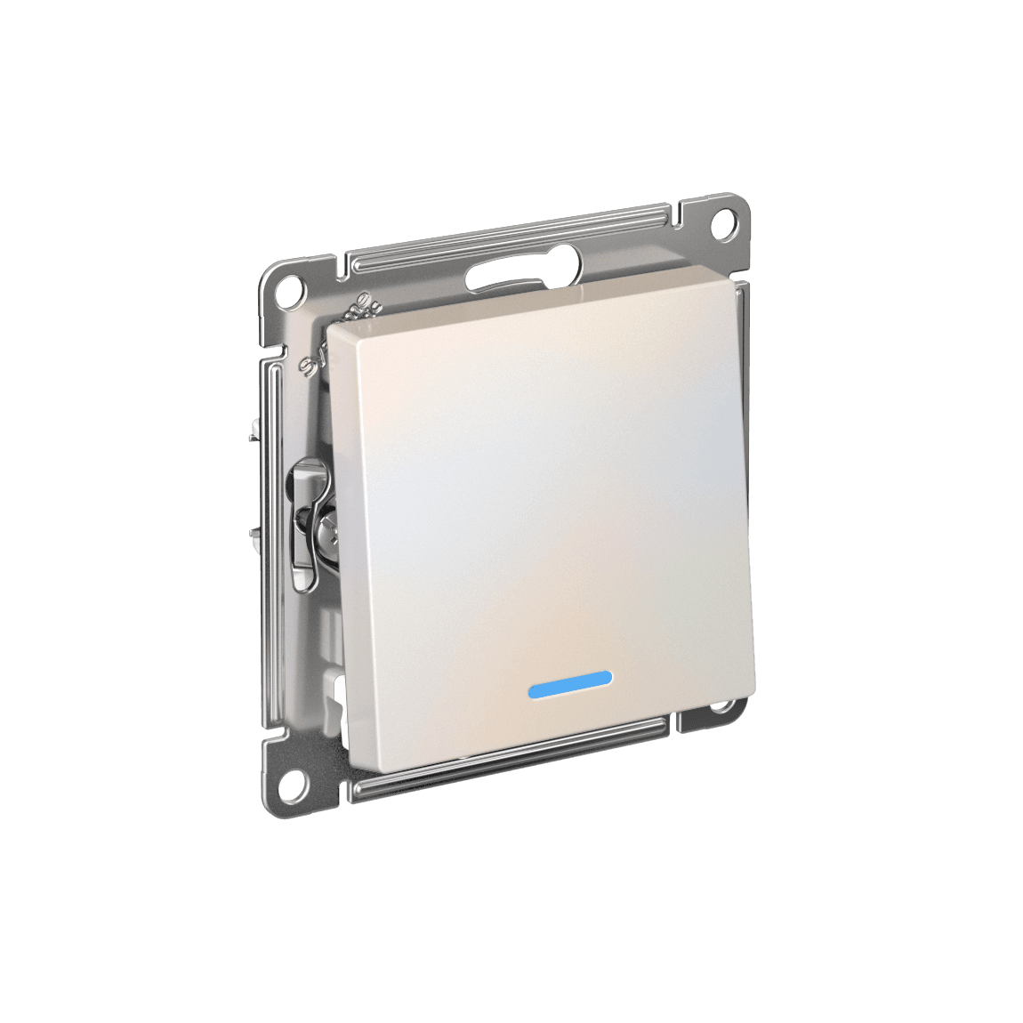 Systeme Electric AtlasDesign Жемчуг Выключатель 1-клавишный с подсвет.,сх.1а, 10АХ, мех., быстрозажим. клем.