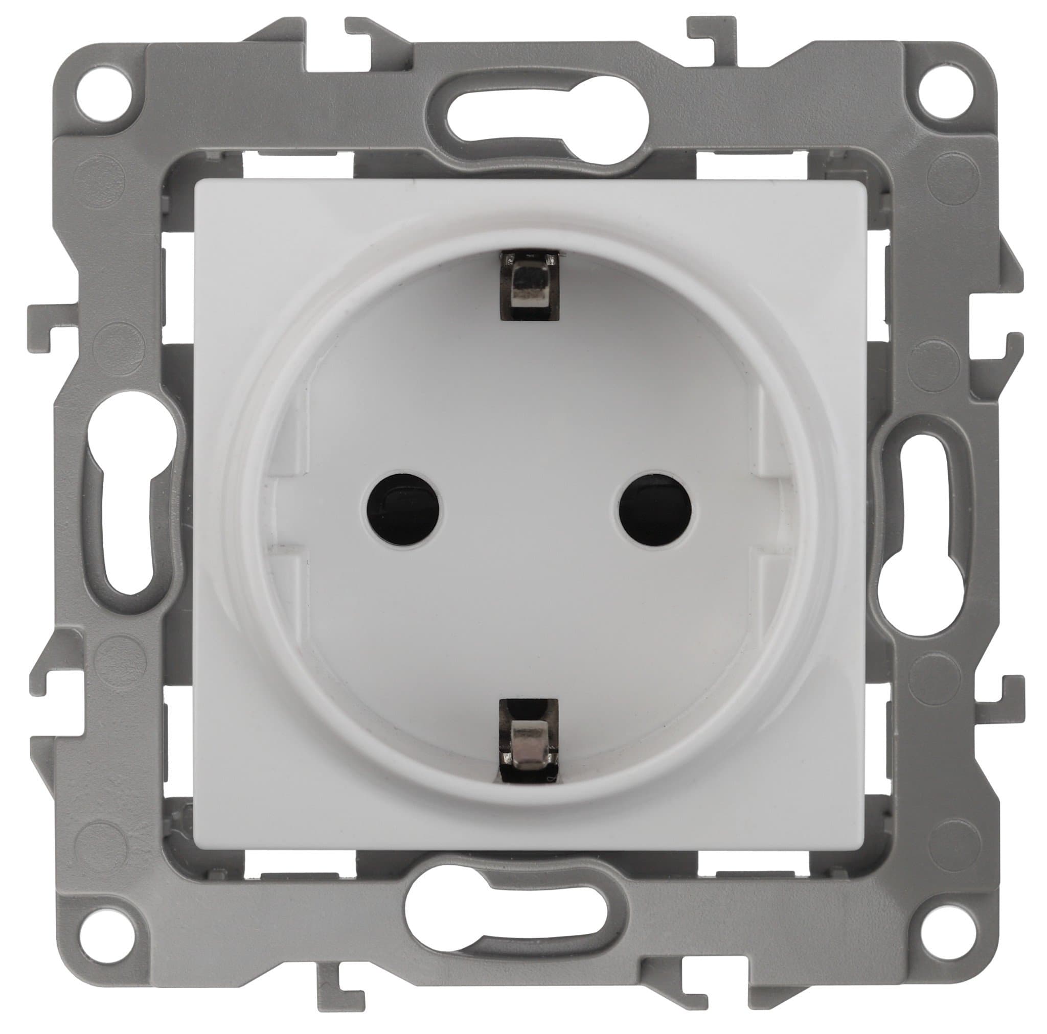 ЭРА 12-2101-01 Розетка 2P+E Schuko, 16A-250В, IP20, 12, Белый