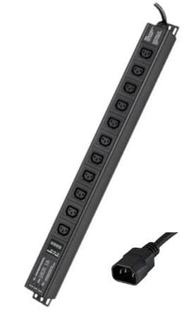 DKC Блок распределения питания (PDU) 0U 10A с индикацией и защитой, Вых:11 С13, Вх:С14