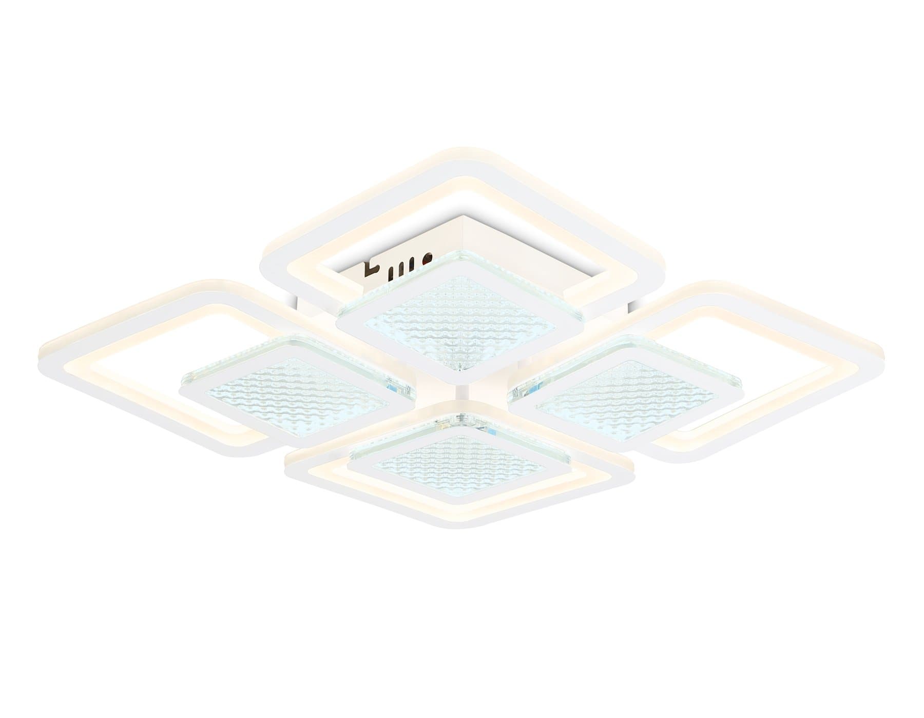 Ambrella Светильник потолочный светодиодный с пультом FA4283/4+4 WH белый 100W 3000K+6400K/4200K/6400K+3000K 435*435*70 (ПДУ ИК)