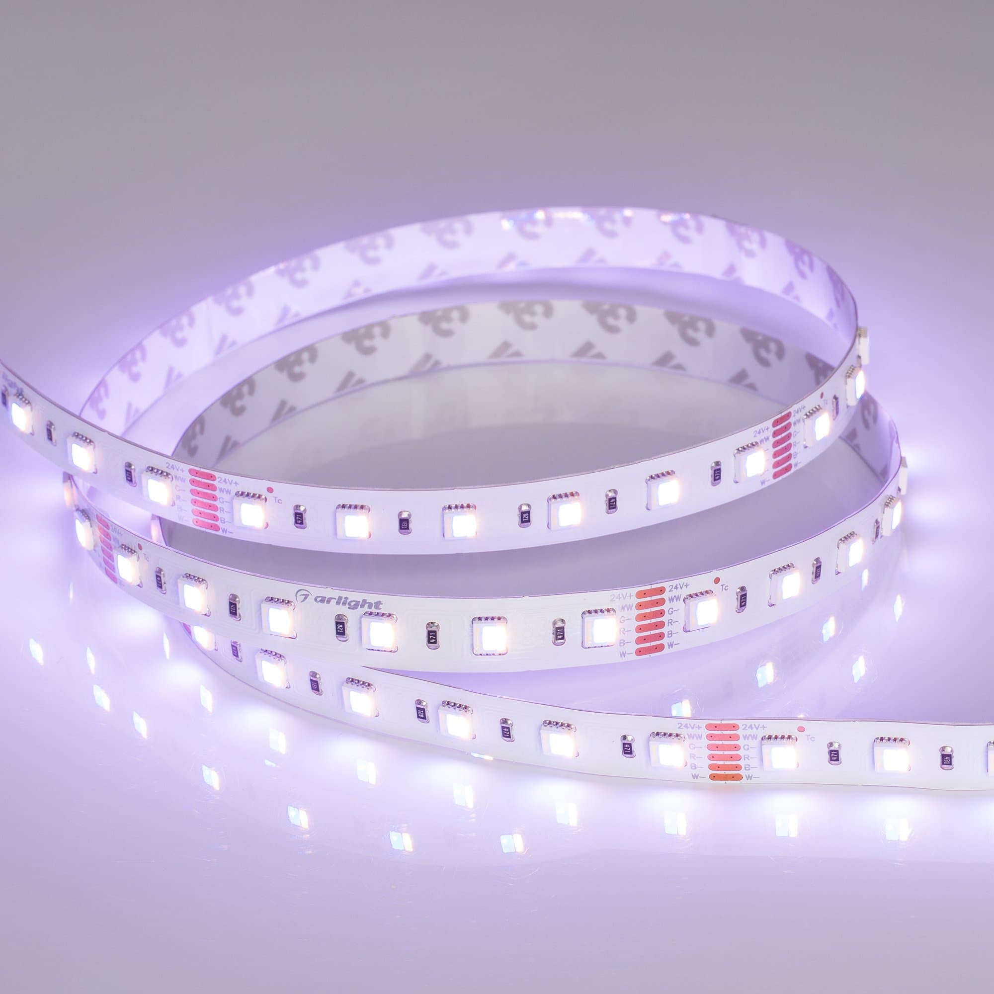 Arlight Светодиодная лента RT-B60-12mm 24V RGBW-MIX-5-in-1 (20 W/m, IP20, 5060, 5m) (Открытый) 026363(2) — миниатюра 6