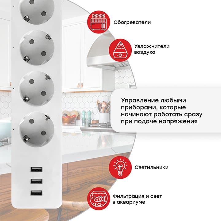 EKF PROxima Умный удлинитель Connect PRO Wi-Fi c USB — миниатюра 2
