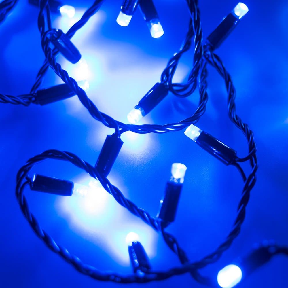 Arlight Светодиодная гирлянда ARD-STRING-CLASSIC-10000-BLACK-100LED-FLASH BLUE (230V, 7W) (Ardecoled, IP65) 025803 — миниатюра 1
