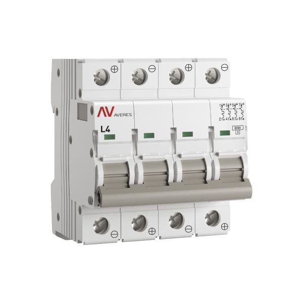 EKF Выключатель автоматический AV-6 DC 4P 4A (L) 6kA AVERES
