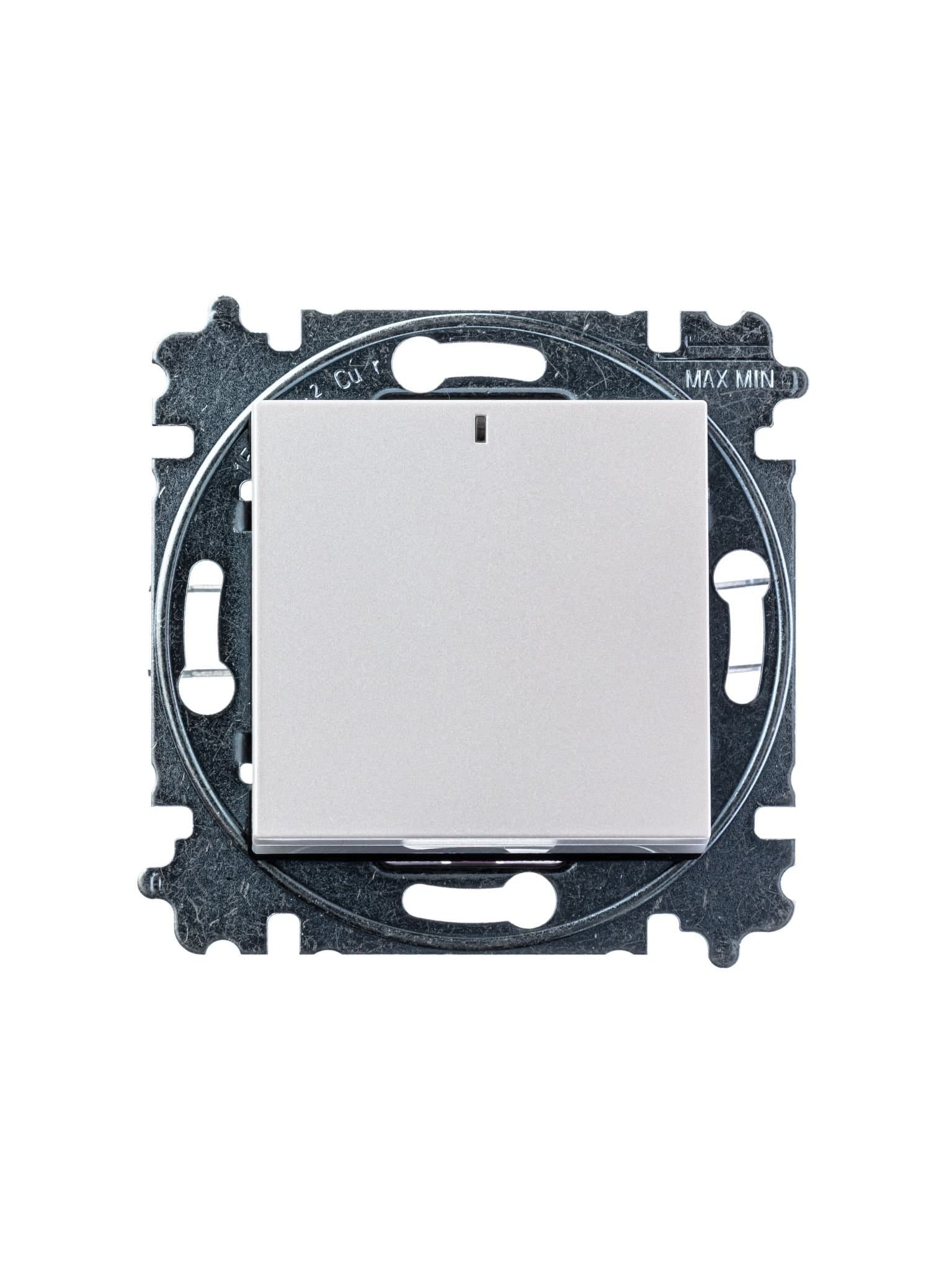 ABB EPJ Levit жемчуг / ледяной Переключатель 1-кл, с ориент, подсветкой 2CHH590646A6068 — миниатюра 3
