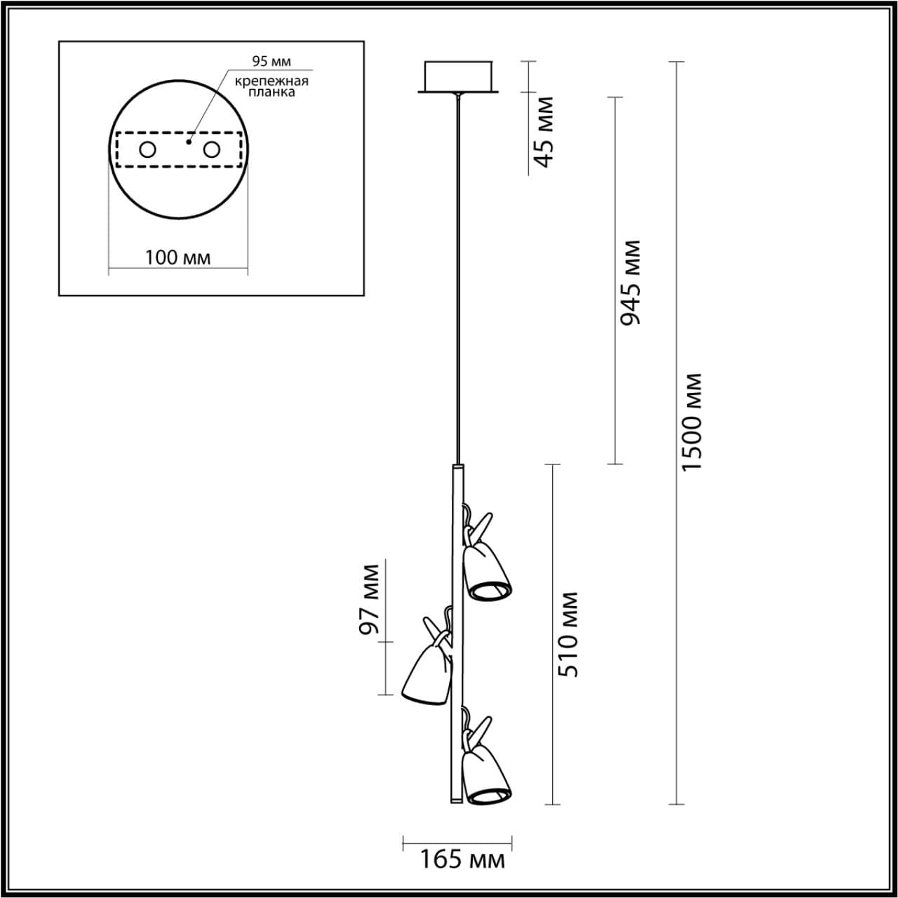Odeon Light 5002/13L L-VISION ODL23 285 черный хром/золотой/ металл/акрил Подвес LED 13W 3000K MALPA — миниатюра 2