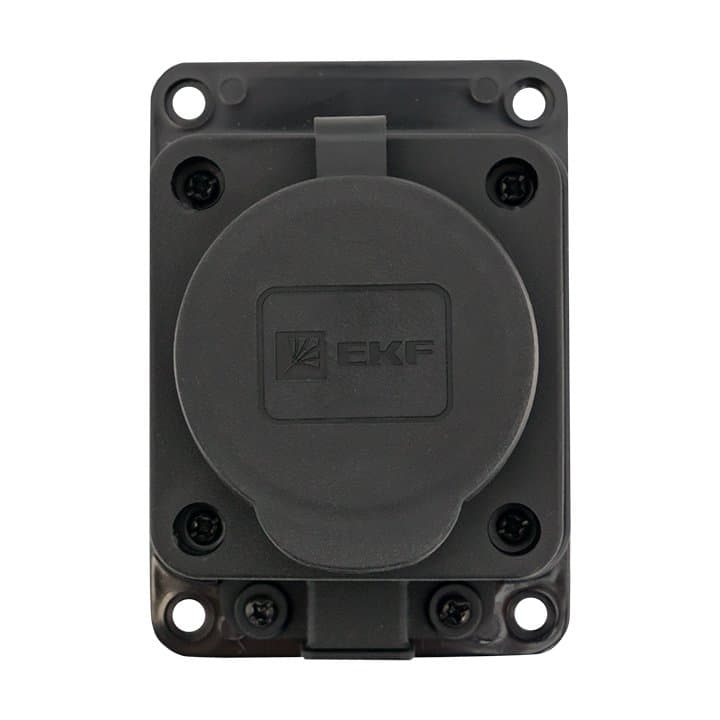 EKF Basic Розетка настенная с защитной крышкой каучуковая 230В 2P+PE 16A IP44 — миниатюра 6