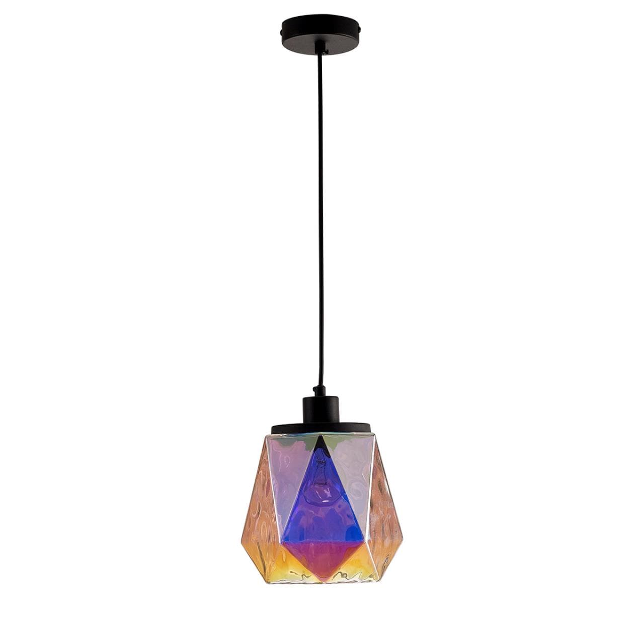 Odeon Light 4997/1 MODERN ODL23 303 черный/разноцветный/металл/стекло Подвес E27 1*40W CAPRA