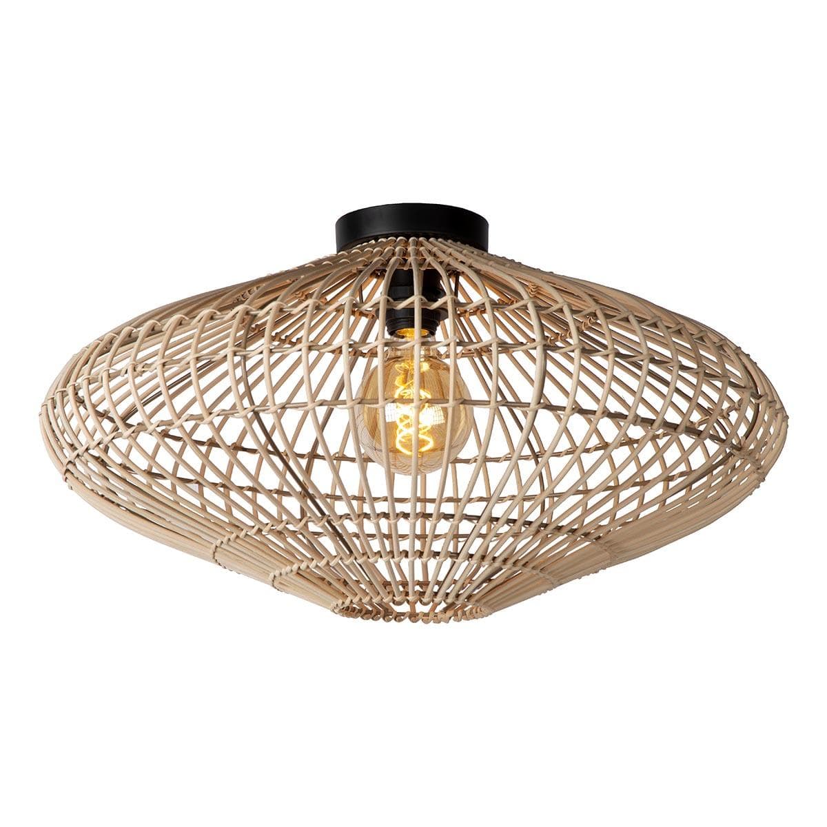 Lucide MAGALI Светильник потолочный Ø 56 cm 1xE27 Light wood 03135/56/72 — миниатюра 3