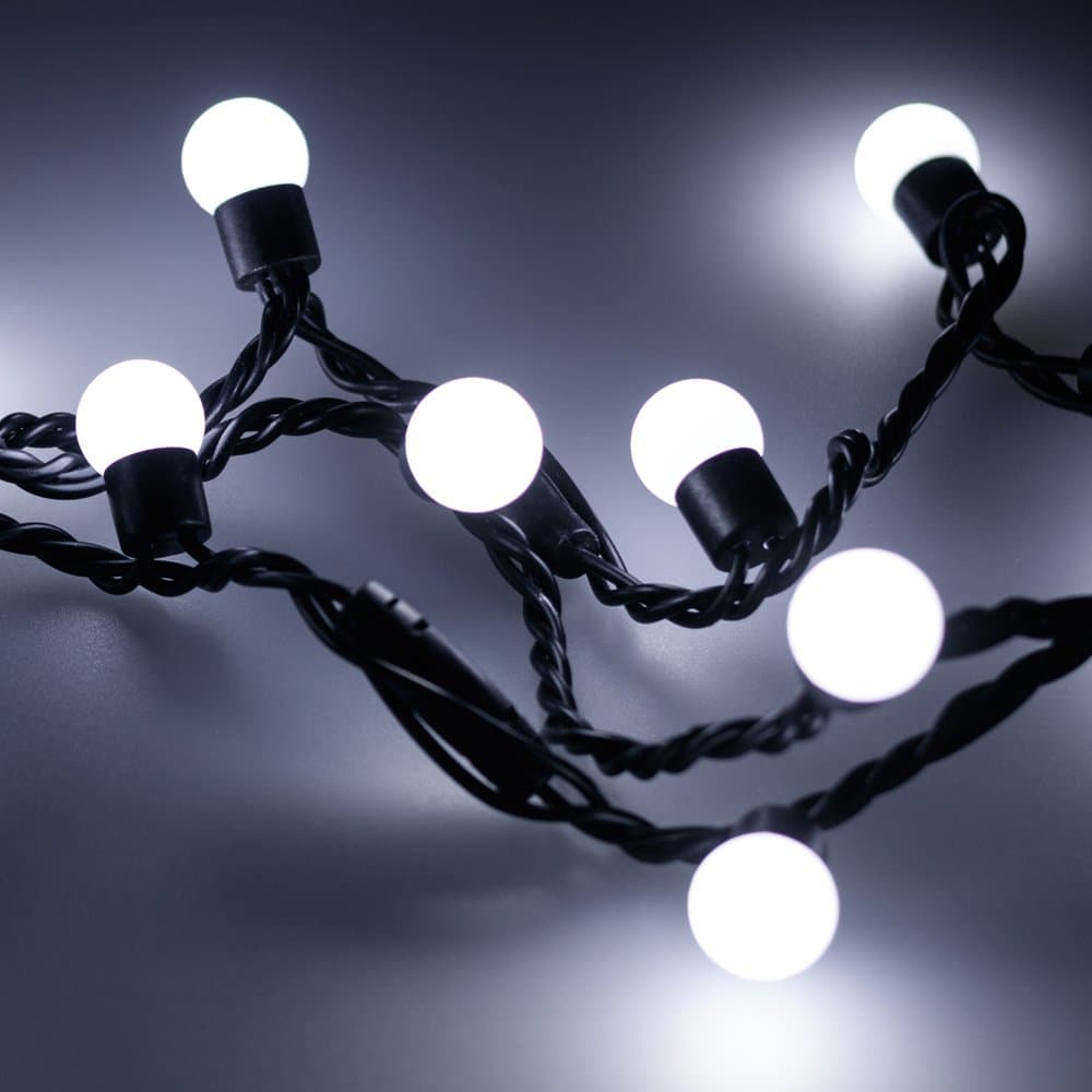 Arlight Светодиодная гирлянда ARD-BALL-CLASSIC-D17.5-20000-BLACK-200LED WHITE (230V, 14W) (Ardecoled, IP65) 025590 — миниатюра 2