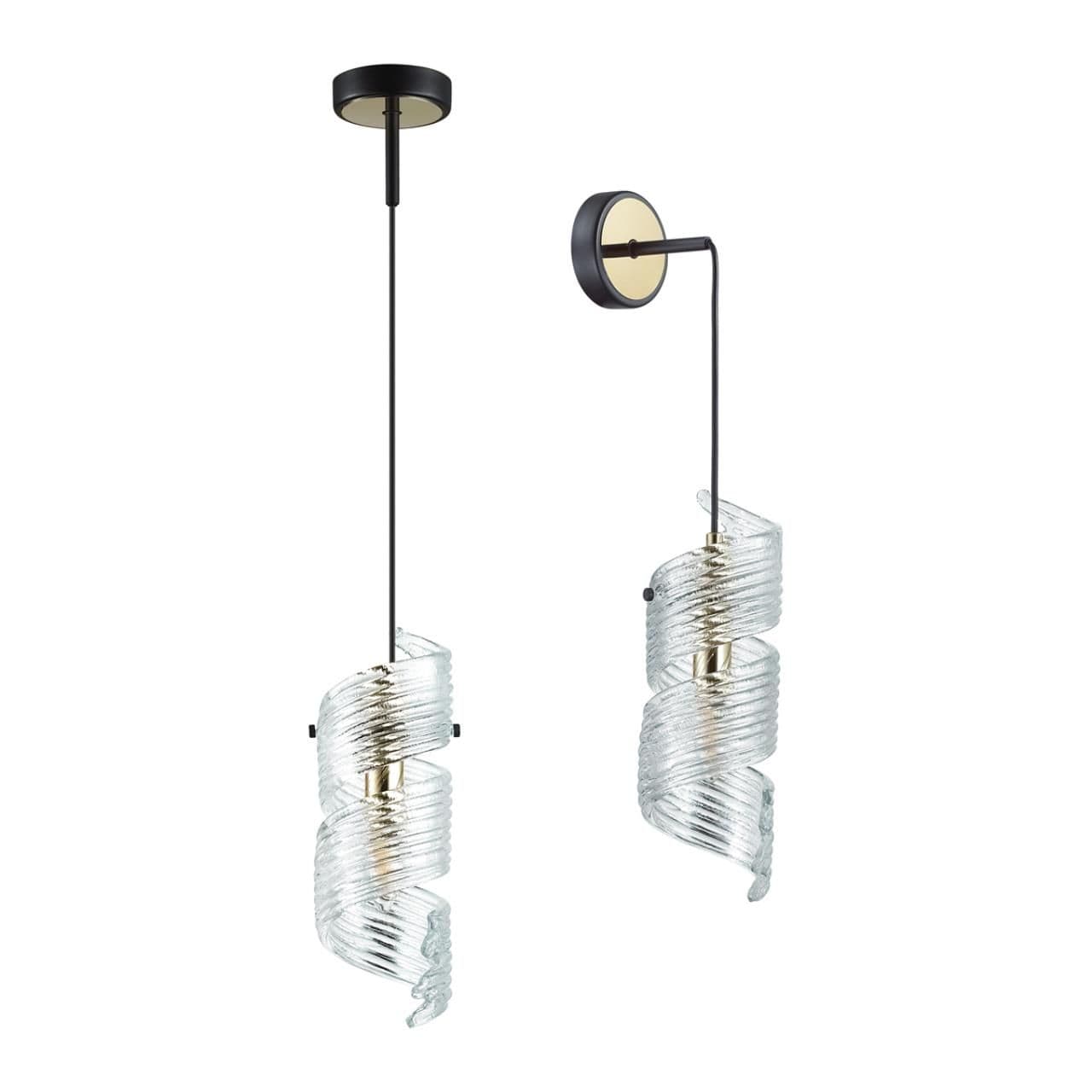 Odeon Light 5439/1 MODERN ODL_EX25 черный/золото/металл/стекло Подвес/бра E14 1*40W FUSILLI
