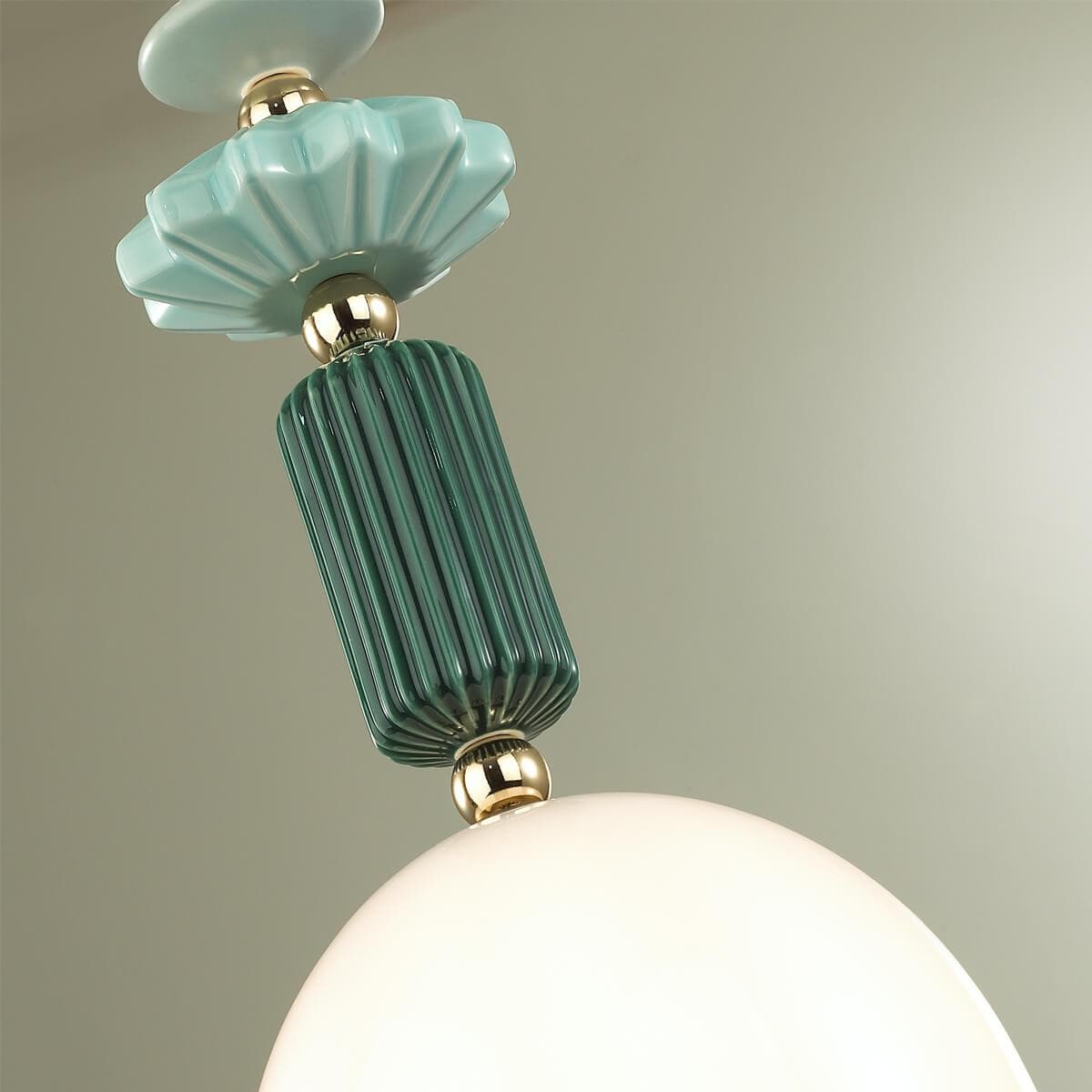 Odeon Light 4861/1C CLASSIC ODL_EX21 золото/раноцветн./керамика/стекло Подвес E14 1*40W CANDY — миниатюра 5