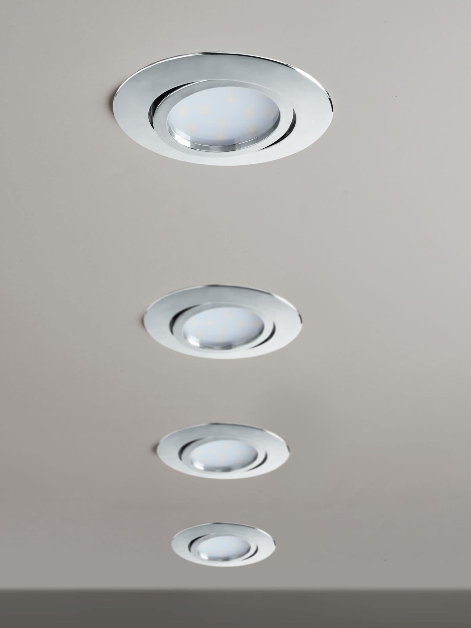 Eglo Светильник LED встраиваемый PINEDA регулир., 1х6W(LED), Ø84, пластик, хром 95848 — миниатюра 2