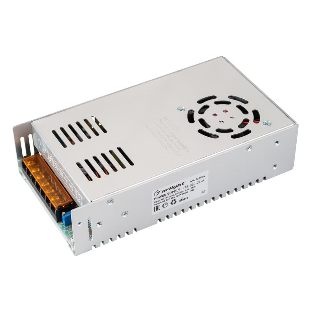 Arlight Блок питания JTS-360-24-A (0-24V, 15A, 360W) (IP20 Сетка, 2 года) 025994