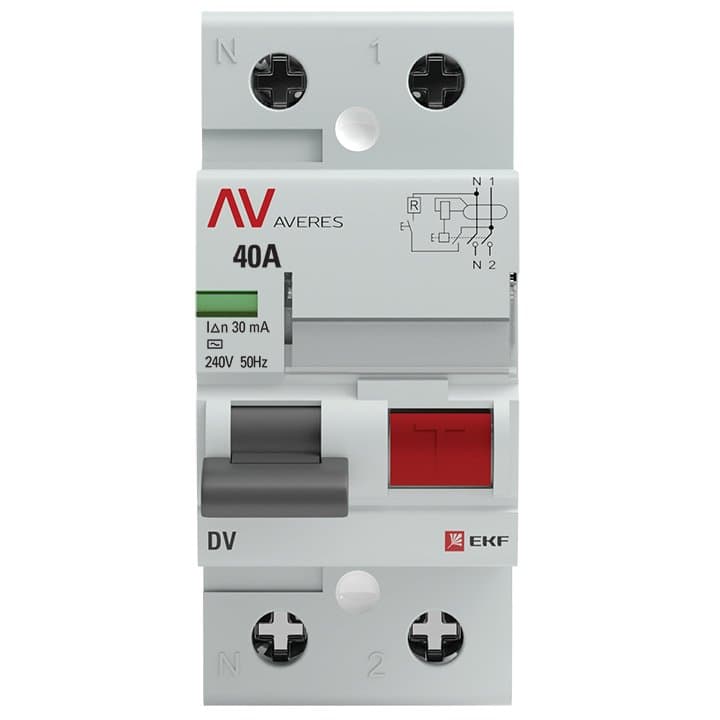 EKF Averes DV  УЗО 2P 40А/30мА (AC) электромеханическое — миниатюра 3