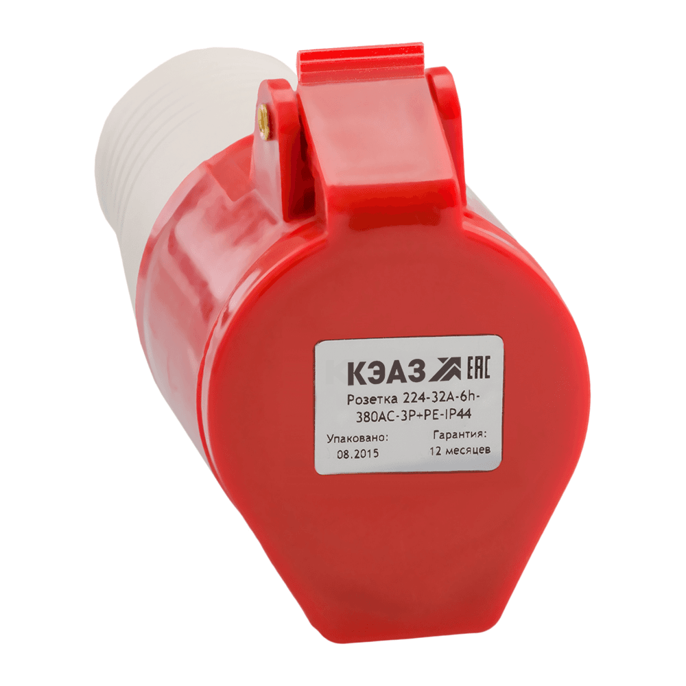 КЭАЗ Розетка кабельная 214-16А-6h-380AC-3P+PE-IP44