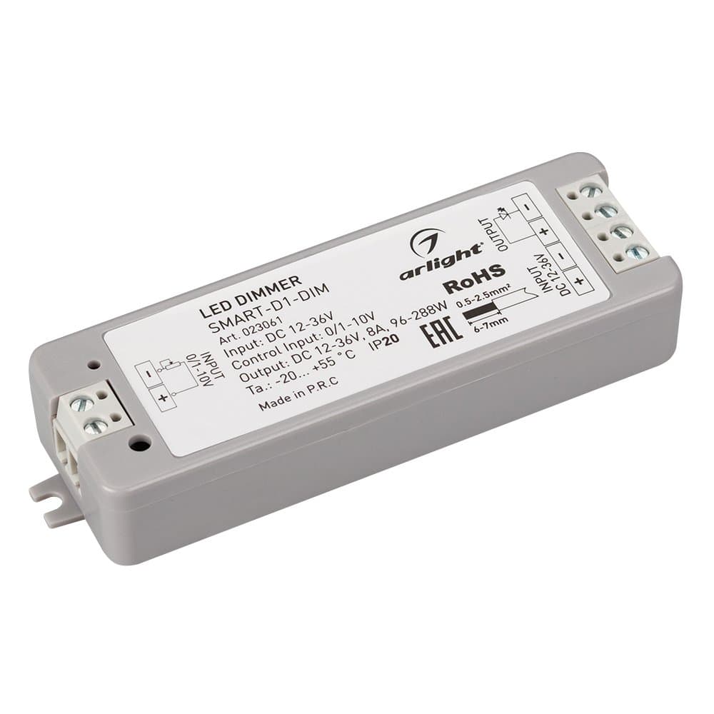 Arlight Диммер SMART-D1-DIM (12-36V, 0/1-10V) (IP20 Пластик, 5 лет) 023061 — миниатюра 1