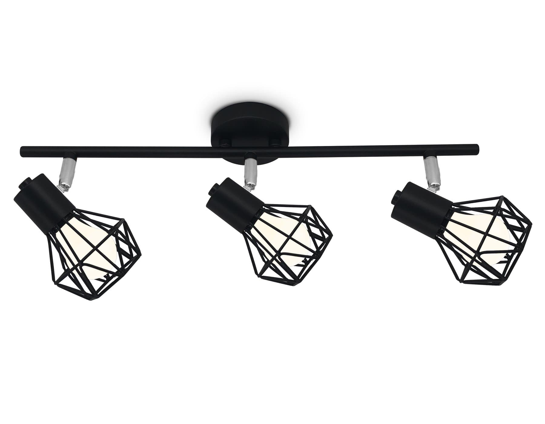 Ambrella Настенно-потолочный спот в стиле лофт TR8622/3 BK/CH черный/хром E27*3 max 40W 460*91*175