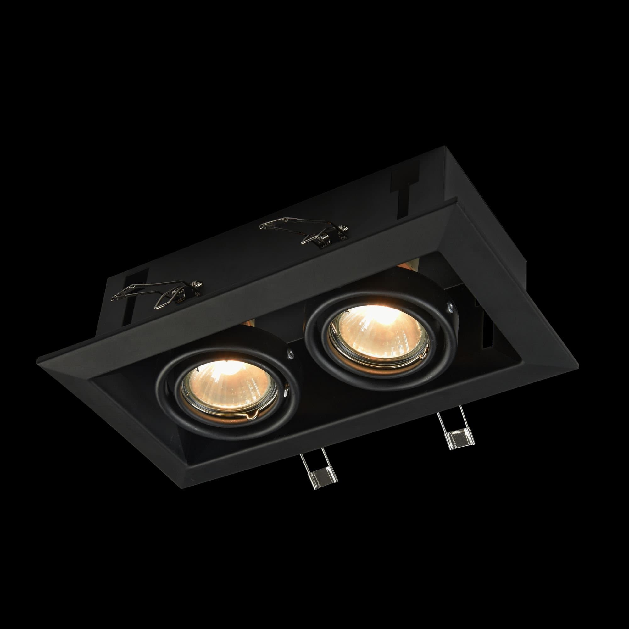 Maytoni DownLight Metal Черный Встроенный светильник 2xGU10 50W DL008-2-02-B — миниатюра 2