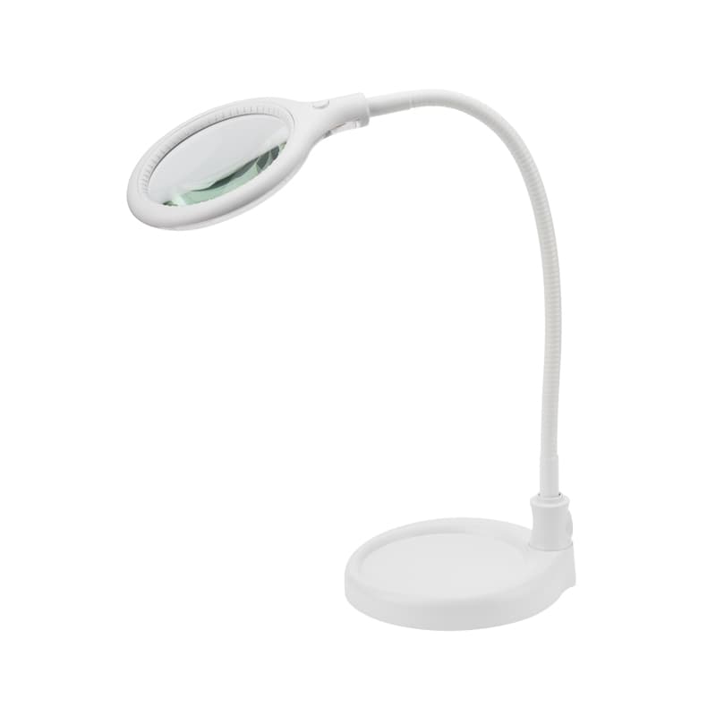 Лупа настольная 3D с подсветкой 30LED, подставка+прищепка, белая Rexant 31-0247