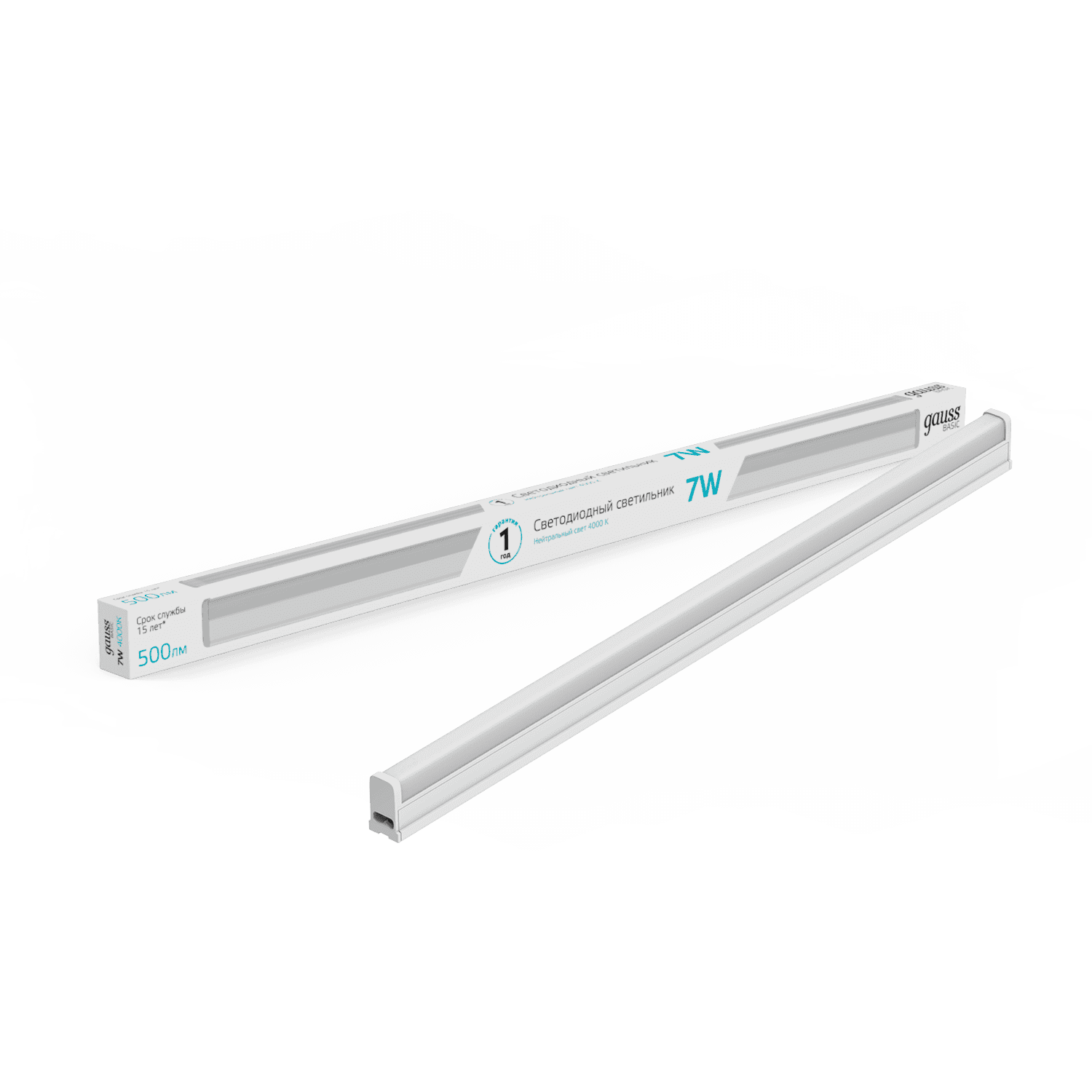 Gauss Светильник LED TL Basic линейный матовый 7W 4000K 563*22*33, 500лм 1/25 930411207 — миниатюра 7