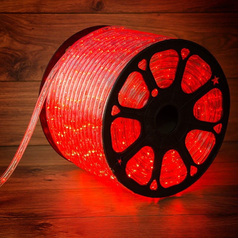 NEON-NIGHT Дюралайт LED, постоянное свечение (2W) - красный Эконом 24 LED/м, бухта 100м 121-122-4