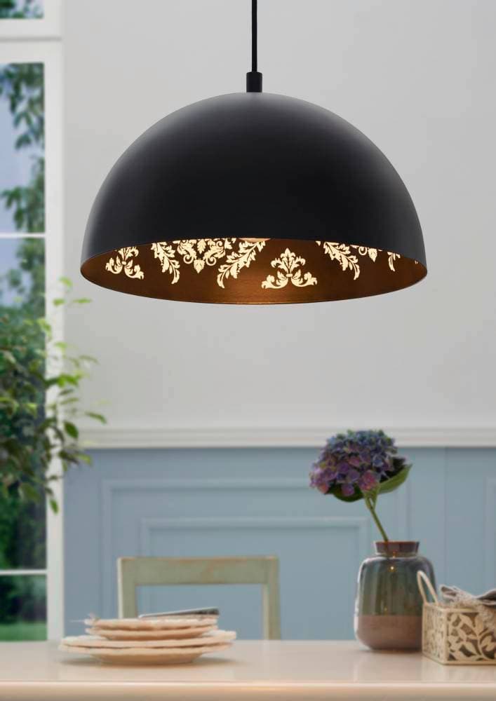 Eglo 43472 Подвес CONGRESBURY, 1х40W(E27), 380, H1100, сталь, черный/сталь, черный, белый — миниатюра 2