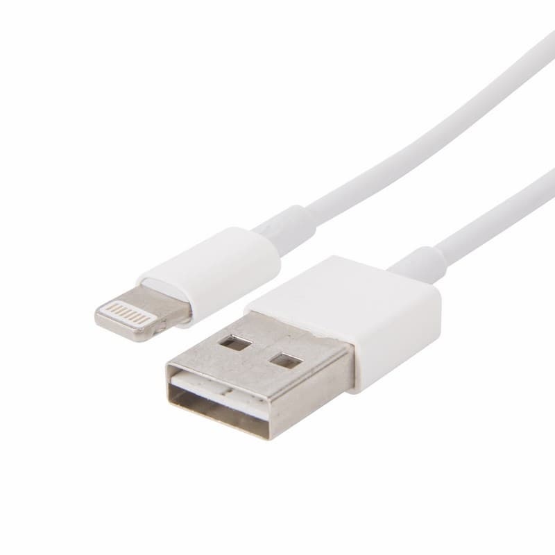 Кабель для iPhone 5/6/7 моделей с 2-х сторонним Разъемом USB 1М белый Rexant 18-0121