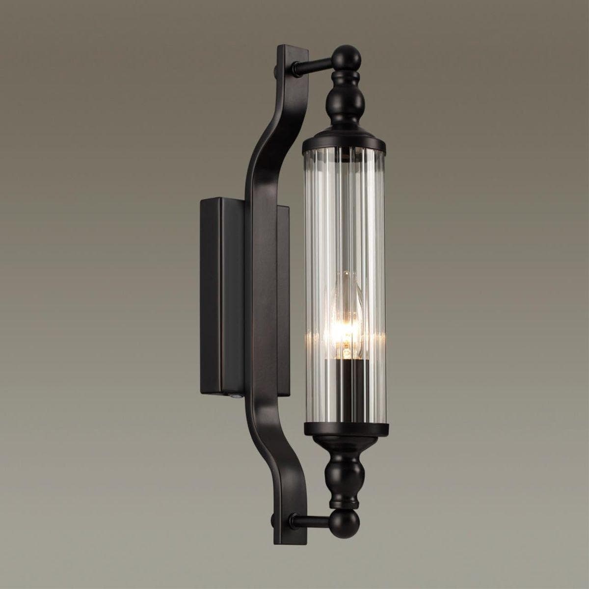 Odeon Light 4941/1W DROPS ODL22 553 черный/прозрачный/стекло Настенный светильн. E14 1*40W IP44 TOLERO — миниатюра 4
