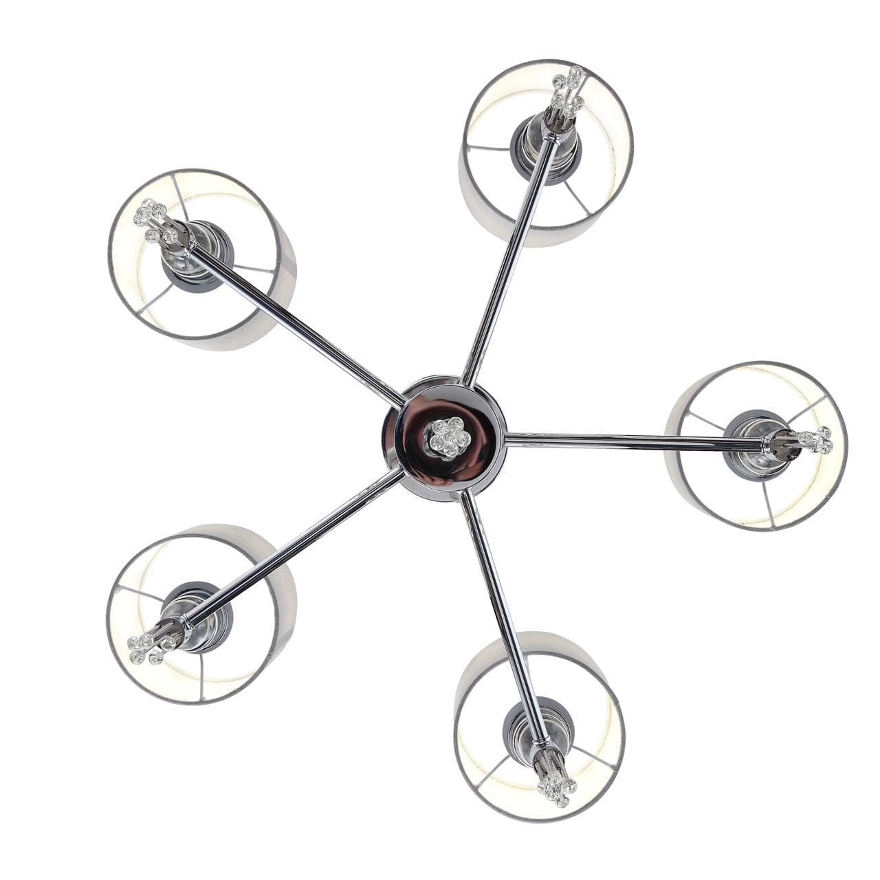 Evoluce SLE105173-05 Светильник подвесной Хром/Серый E27 5*60W — миниатюра 2