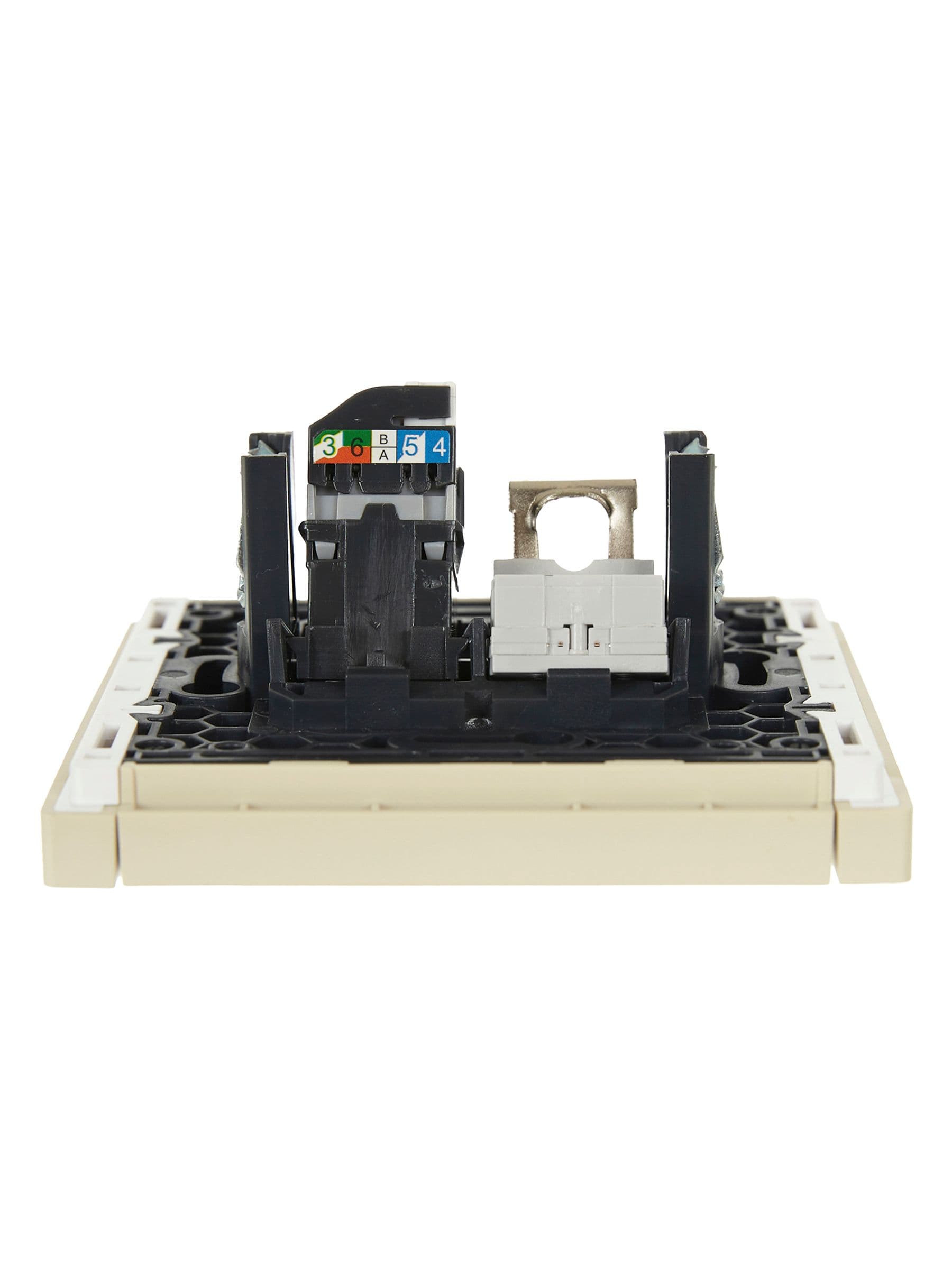 IEK FORTE&PIANO Ваниль Розетка двойная RJ11+RJ45 кат.5E FP435 — миниатюра 5