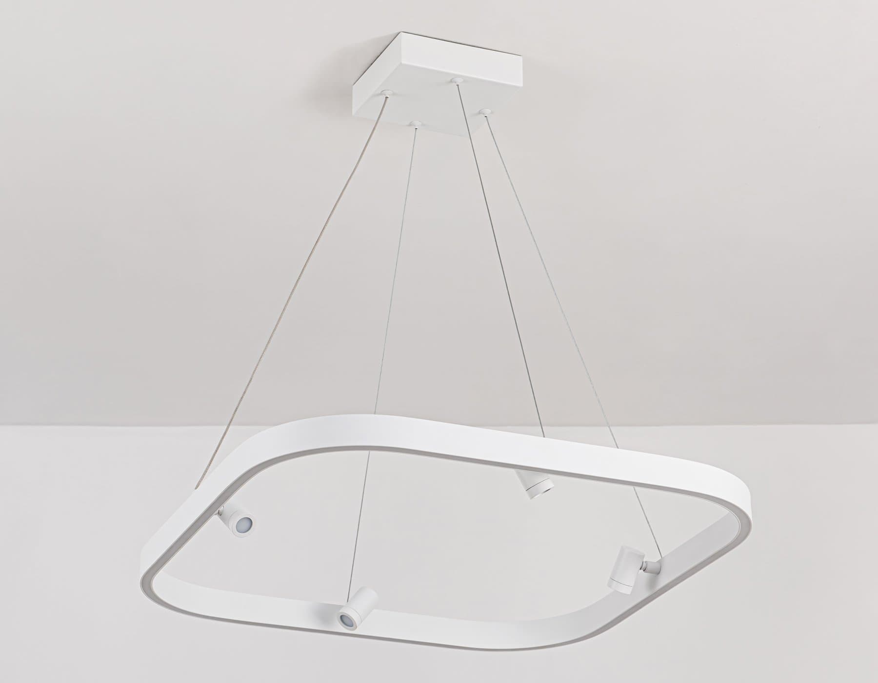 Ambrella Светильник подвесной светодиодный FL5802/1+4 WH белый 50W 3000K/4200K/6400K 600*600*1200 (без ПДУ) — миниатюра 6