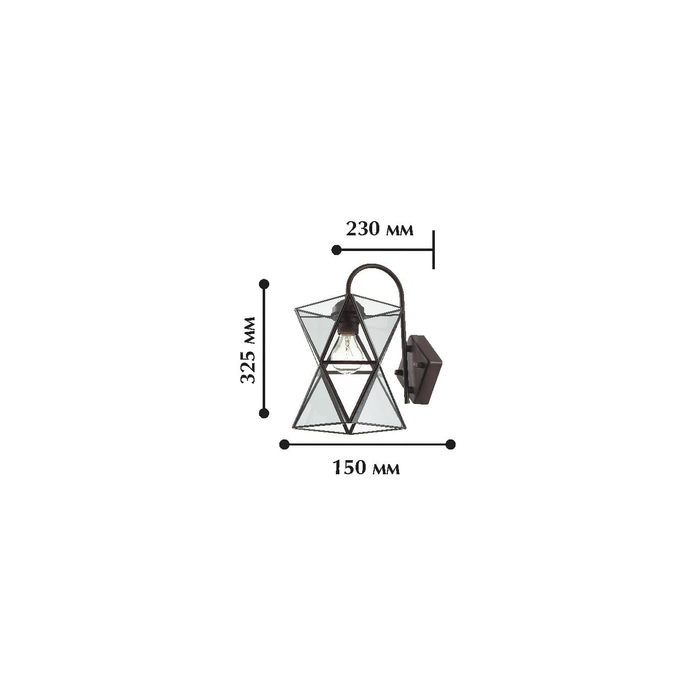 Favourite Polihedron Черный/Прозрачный Светильник настенный 1*E27*60W 1919-1W