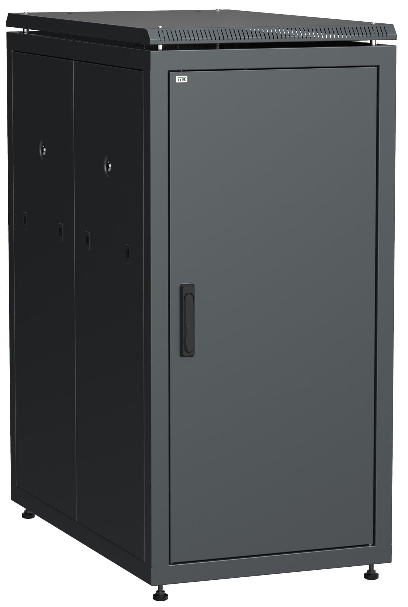 IEK LINEA N ITK Шкаф сетевой 19" LINEA N 18U 600х1000 мм металлическая передняя дверь, черный LN05-18U61-M